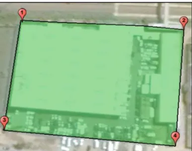 Figura 9 - Localização geográfica dos vértices da unidade. 