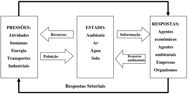 Figura 7 Fluxo Pressão- Estado – Resposta - Fonte: OPAS (2000)