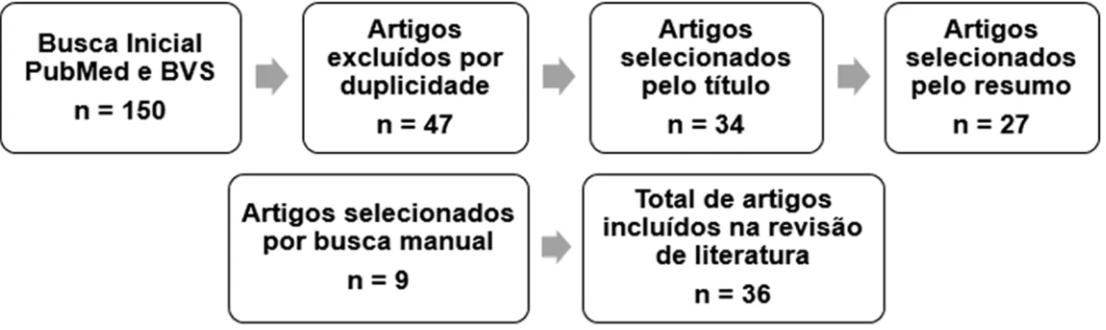 Figura 1. Fluxograma com a seleção dos artigos para compor a revisão de literatura