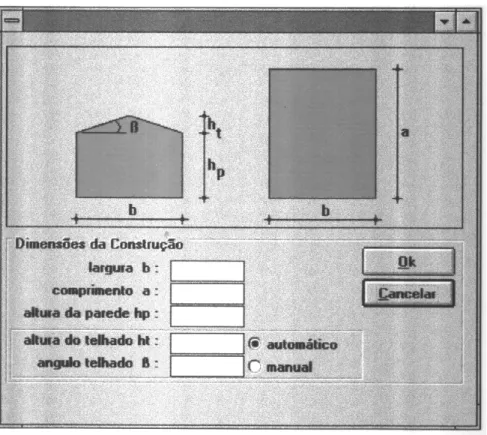 Figura 3.16 - Dimensões da construção. 