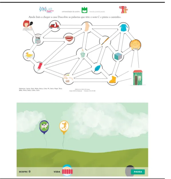 Figure 3. Examples of tabletop (top) and tablet-based (bottom) homework activities.