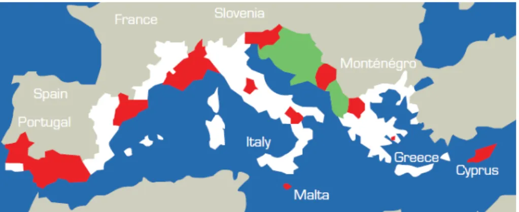 Figure 1. MARIE’s geographical coverage  (Région Provence-Alpes-Côte d’Azur, 2011) 