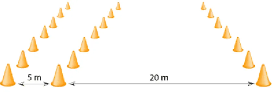 Figura - 2- Esquema do “Yo-Yo Intermittent Recovery Test Level 1”. 