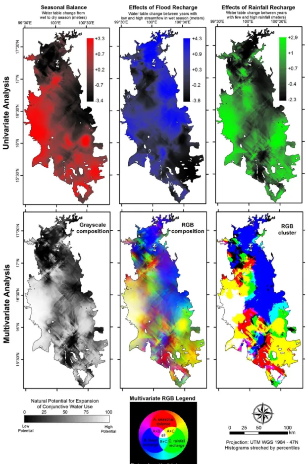 Fig. 8 Multivariate zoning of the natural potential for expansion of the conjunctive use of water resources