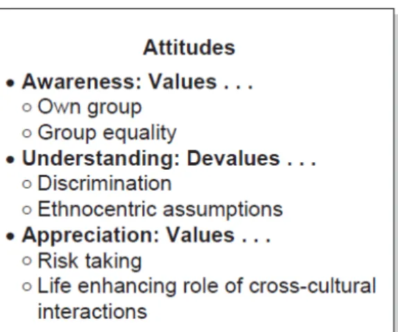 Figura  1  –  Modelo  das  componentes  da  Competência  Intercultural,  de Hamilton,  Richardson &amp; Shuford  