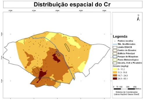 Figura 21 – Mapa de distribuição espacial do Pb 