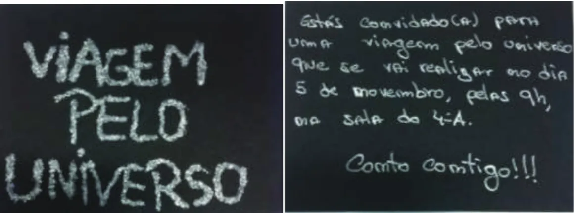 Figura 1 Convite "Viagem pelo Universo" 
