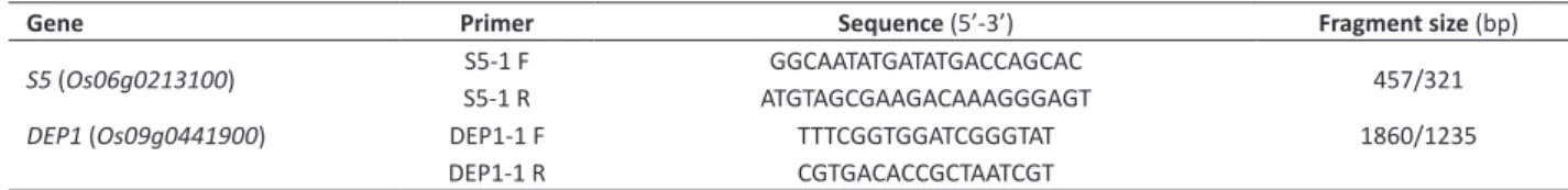 Table 1. Name ,  sequences ,  and expected fragment size for functional markers