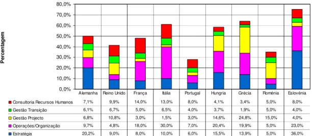 Gráfico 7 – Serviços de Consultoria de Negócios (2005)  0,0%10,0%20,0%30,0%40,0%50,0%60,0%70,0%80,0%Percentagem