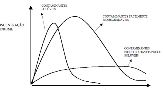 Figura 2 - Concentração do lixiviado em função do tempo 