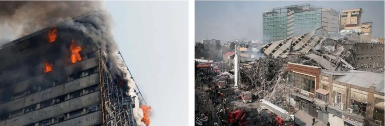 Figura 1.7  Edifício Plasco, em Teerã, que desabou após incêndio - Fonte: g1.globo.com 
