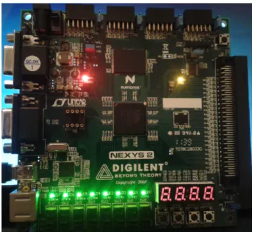 Figura 4.8: Placa Nexys2 depois da FPGA ser programada.