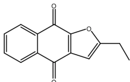 Figura 10: NQ 9: 2  –  etil  –  nafto [2,3-b] furan  –  4,9  –  diona.  