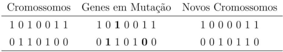 Tabela 3 – Exemplo de Mutação em cromossomos.