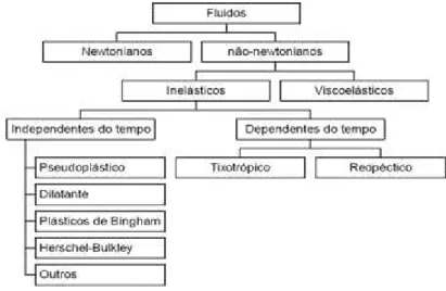Figura 14: Classificação reológica dos fluidos. Fonte: Steffe, 2006. 