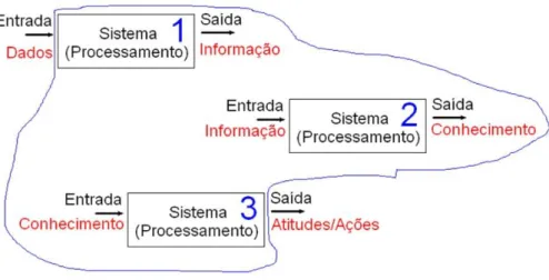 Figura 2  –  Representação esquemática de um SI composto por três sistemas.  