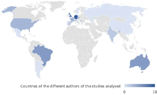 Figure 3. Geographical distribution of the different studies analyzed. 