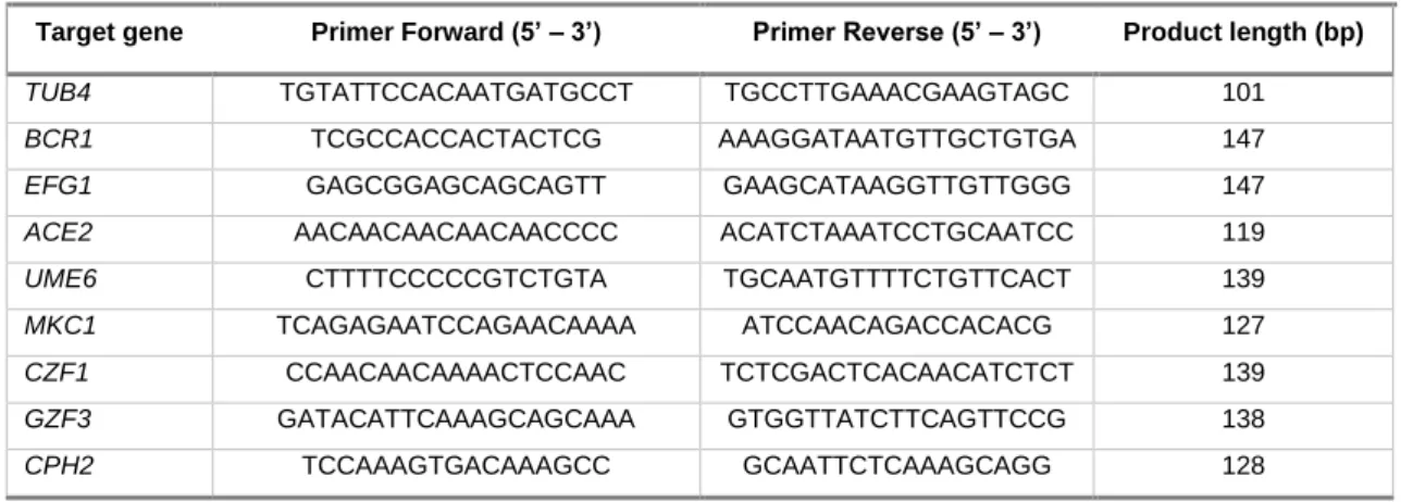 Table 3. Primers used in RT-qPCR and the respective amplified product length. 