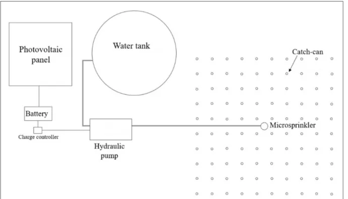 Figure 1 - Layout of tests for uniformity of distribution of irrigation micro sprinkler.
