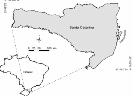 FIGURA 1: Localização do estado de Santa Catarina.  