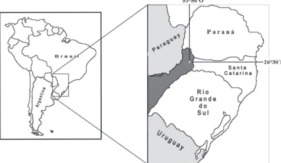 FIGURA 1: Localización geográfica del Parque Provincial Cruce Caballero en Misiones Argentina.