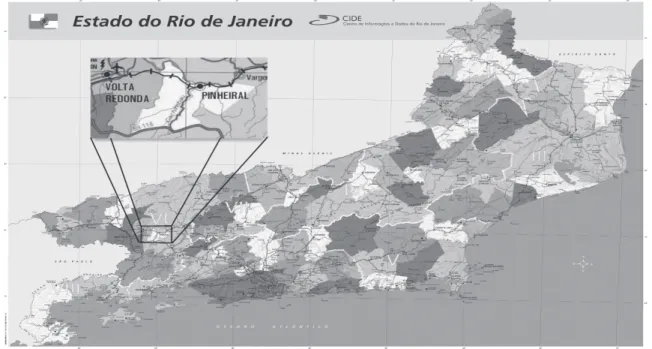 FIGURA 1:  Localização da área de estudo no estado do Rio de Janeiro.