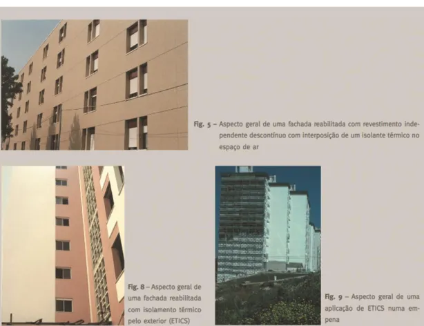 Figura 24 - Fachadas de edifícios de habitação com a aplicação de isolamento térmico tipo ETICS 