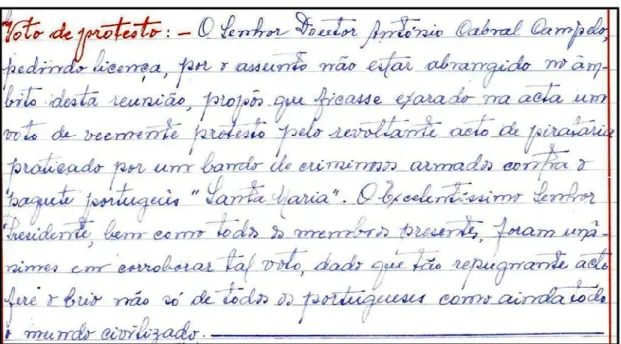 Figura 9: Reunião realizada a 25 de Janeiro de 1961 (documento inédito). 