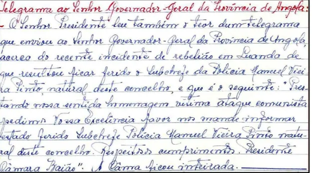 Figura 11: Reunião realizada a 15 de Fevereiro de 1961 (documento inédito). 