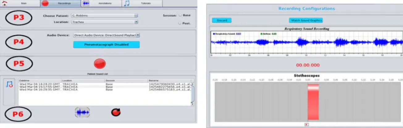 Figure 2. (a) Recording tabbed document interface;               (b) Recording performance window