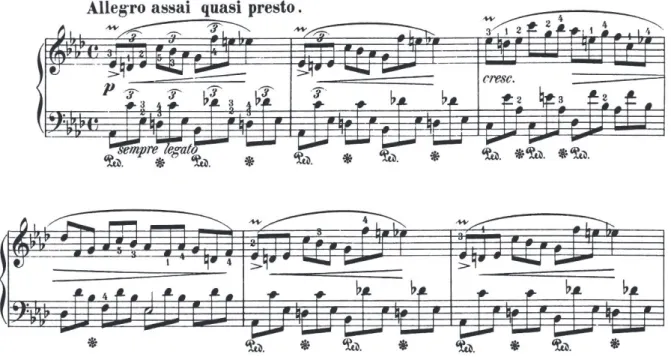 Fig. 15 – Início do Impromptu nº1 Op. 29 de Chopin 