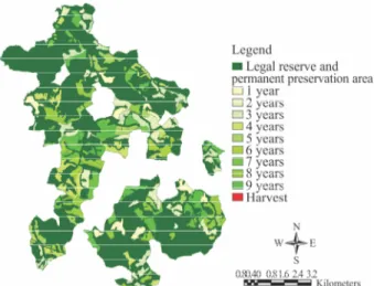 Figure 1 – Spatial distribution of age classes across the  experimental rural estate.