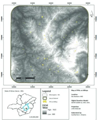 FIGURE 9  Example  of  a  fi nal  product.  Map  of  Permanent  Preservation Areas on hill tops.