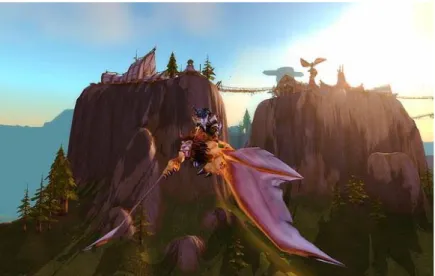 Figura 3.4.  A Fêmea Tauen  num voo no World of Warcraft . 