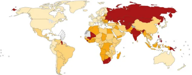 Figura 1.  Probabilidade estimada de morrer das principais doenças crónicas entre os 30 e  70 anos de idade, em 2012 (adaptado de OMS, 2014)
