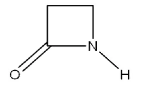 Figura 3.  Estrutura química do anel β -lactâmico (fonte: http://www.icb.usp.br).