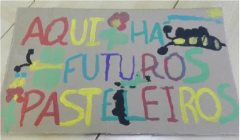 Figura 8- Placa que dá nome à banca: “Aqui há futuros pasteleiros”. 