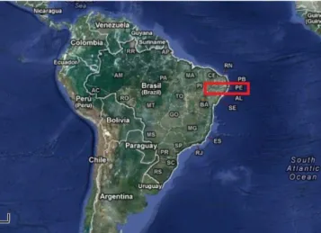 Fig. 6 Mapa do Brasil com Pernambuco em destaque 16