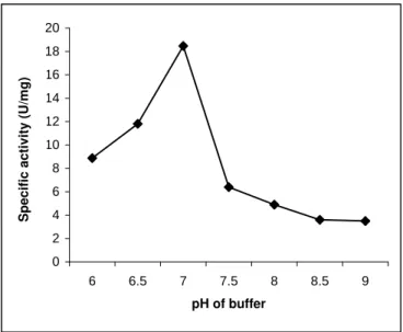 Figure 4 - pH curve of the partially purified neutral protease of R. microsporus NRRL 3671 