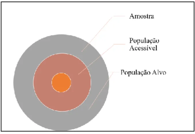 Figura n.º 8 - Representação gráfica das relações entre a população alvo, a população acessível e a amostra
