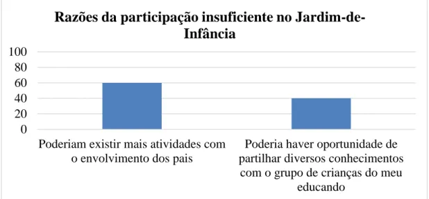 Gráfico 11 – Razões da participação insuficiente no Jardim-de-Infância 