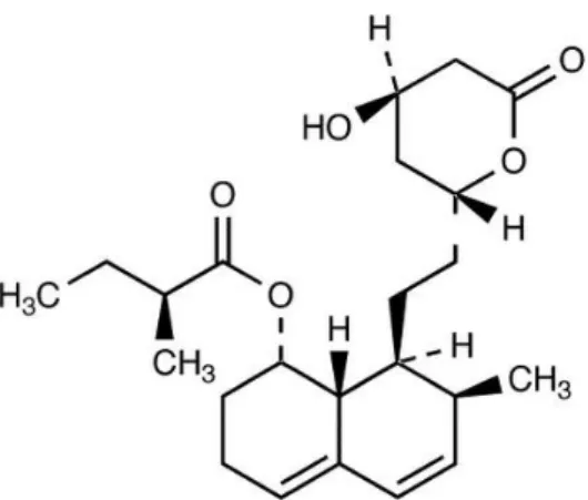 Figura 2- Estrutura química da compactina (Retirado de: Santa Cruz Biotechnology Home Page,  2016) 