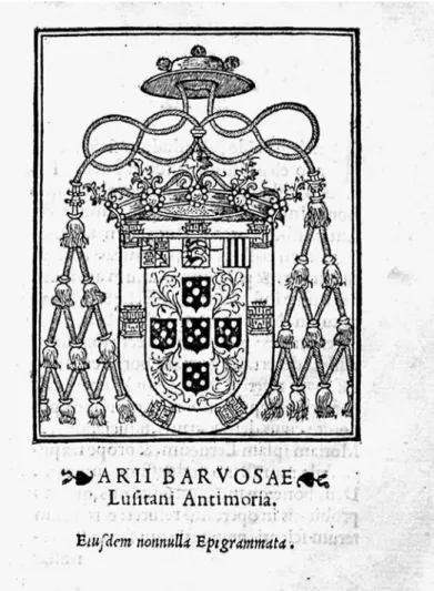 Figura 3 . Folha de rosto de Antimoria. Autoria de Barbosa,  Aires (1456–1530), Impresso em Coimbra pelos Cónegos de  Santa Cruz (1530-1577), em 1536 [dim