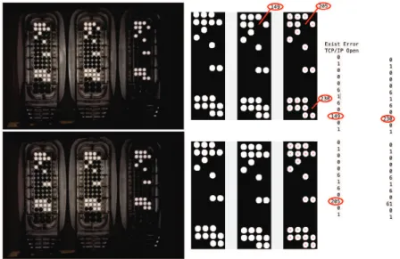 Fig. 12. Inspection results obtained from the Machine Vision System. Upper Images, with error in sealants placement
