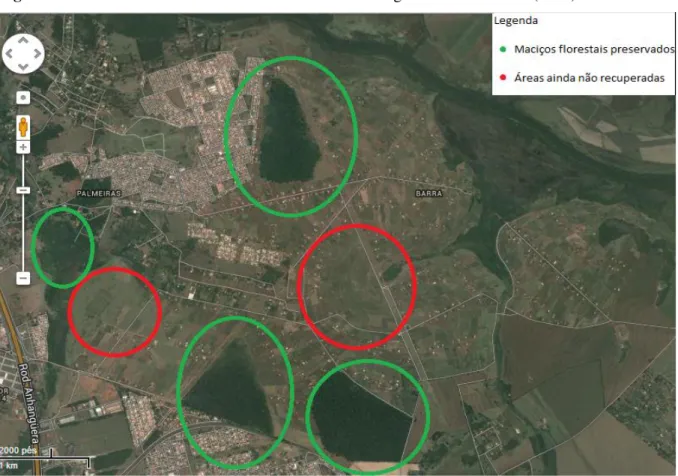 Figura 7. Vista aérea dos assentamentos localizados na antiga Fazenda da Barra (2013)