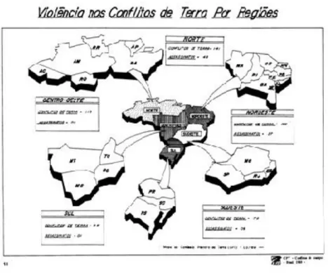 Figura 6 – Mapa conflitos no campo – 1988. 
