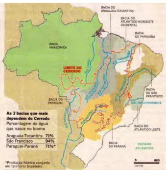 Figura  6.  Principais  bacias  hidrográficas  do  Cerrado. Fonte: Embrapa. 