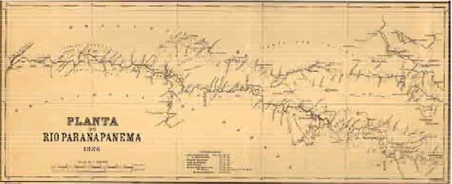 Figura 1 – Planta do Rio Paranapanema 1886.  