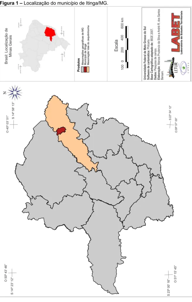 Figura 1 – Localização do município de Itinga/MG. 