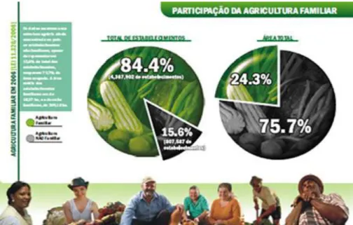 Ilustração 6 - Número de estabelecimentos e área ocupada pela agricultura familiar no Brasil 